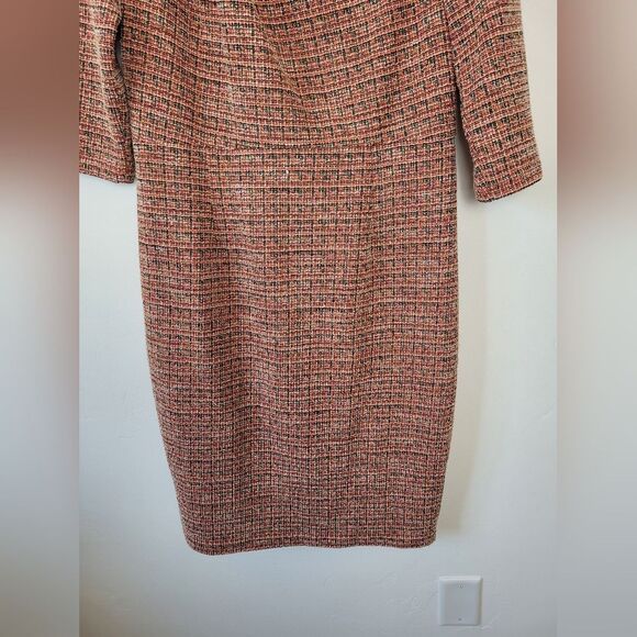 Tweed Sheath Dress Pink Orange Career Office Professional Business Church XXL - Picture 8 of 13